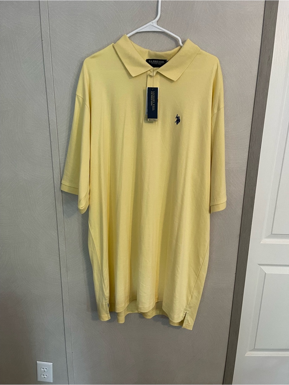 NWT U.S. Polo Assn Luxury Feel Yellow Polo Shirt Mens 2XLT Big & Tall